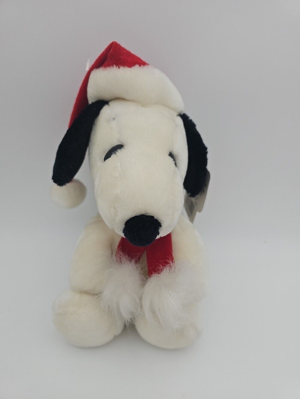 Snoopy Plush Christmas Santa Hat Scarf Stuffed Animal Irwin Toys Plush 10”